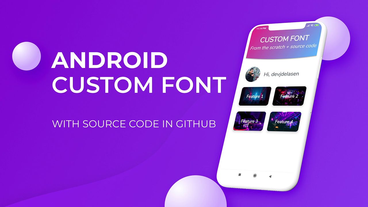 header post android custom font