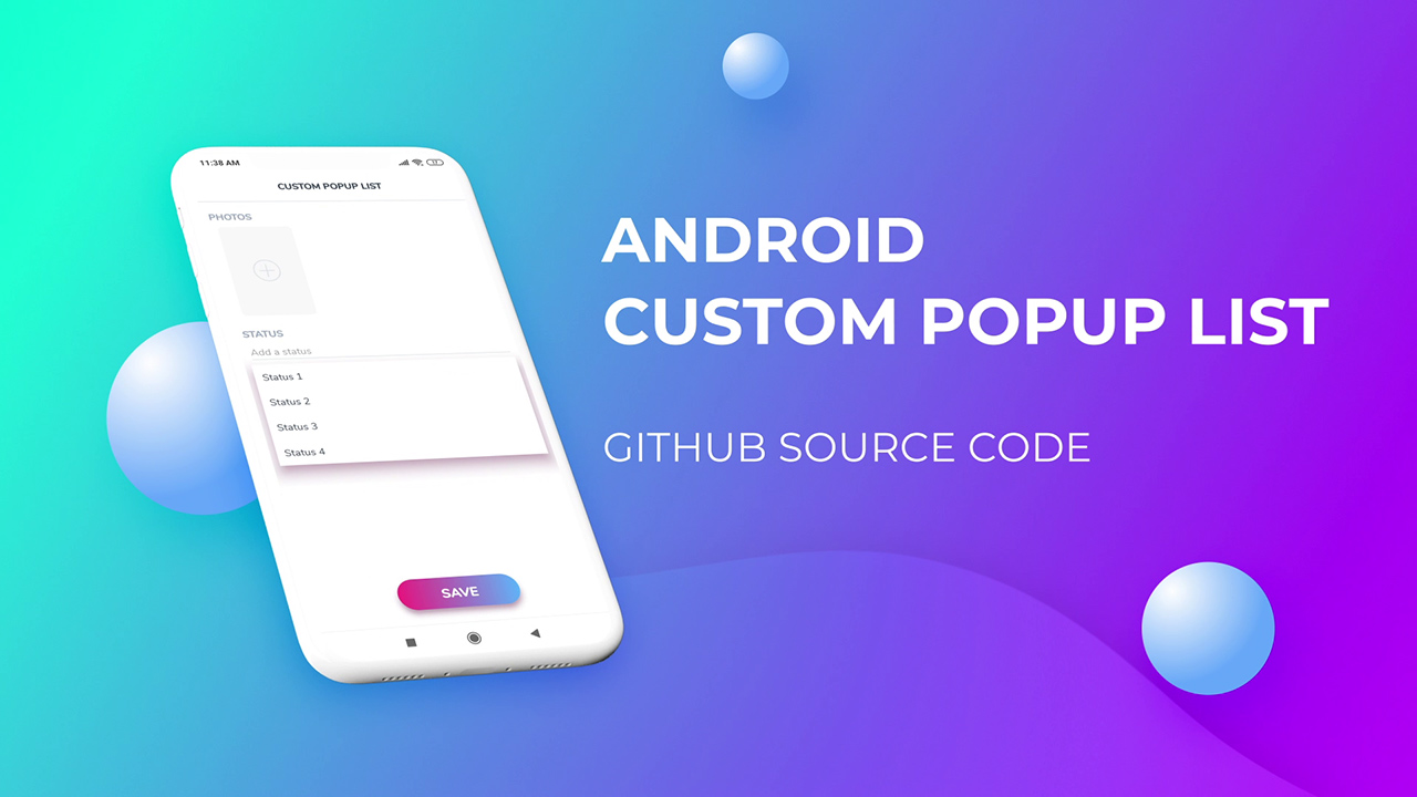 header post android popup list
